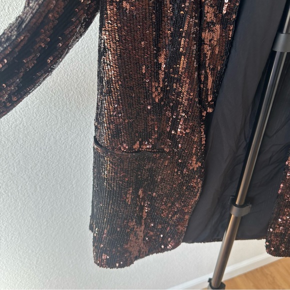 Express Brown Sequined Blazer Small - Picture 4 of 10